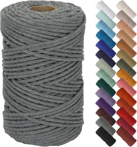 Miniatura 31 de NOANTA - Cuerda de macramé color beige natural, 1/8 pulgadas (3 mm) x 109 yardas (100 metros), cuerda de algodón colorido para colgar en la pared