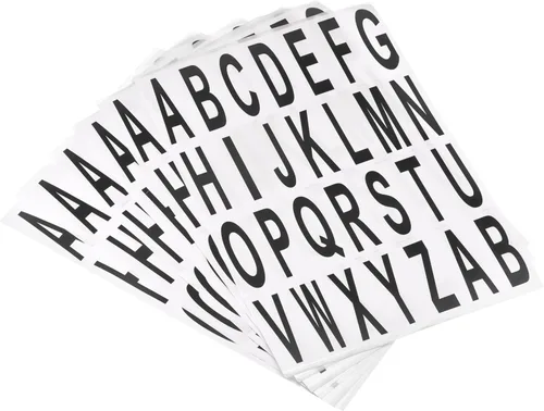 MECCANIXITY Adhesivos de letras del alfabeto negro, etiqueta adhesiva de vinilo de PVC para buzón, dirección, ventana, puerta, paquete de 10
