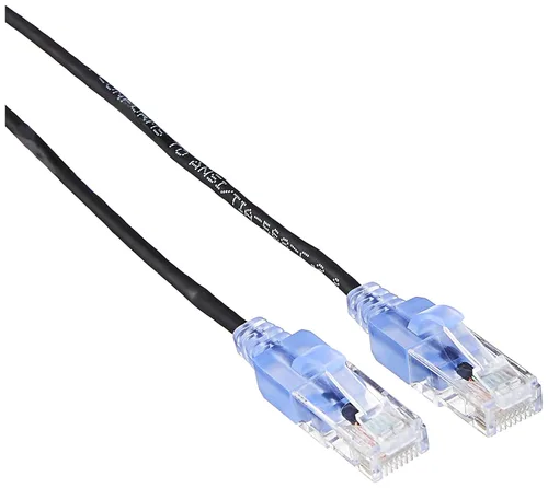 Miniatura 32 de Monoprice Cat6A - Cable de conexión Ethernet de 6 pulgadas, negro, UTP, 30 AWG, 10G, cable de cobre puro desnudo, sin enganche, RJ45, serie SlimRun