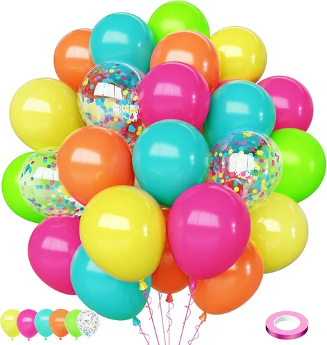 Miniatura 11 de 75 globos negros y dorados, globos de confeti negro y dorado de 12 pulgadas, globos de látex dorados para cumpleaños, Año Nuevo, boda, fiesta