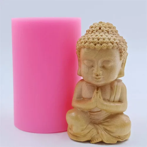 Molde de vela 3D de Buda de bronce para fabricante de velas, moldes de jabón, arcilla polimérica, moldes de silicona de porcelana fría Buda 13