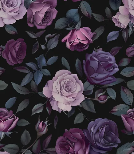Papel pintado floral oscuro para despegar y pegar, papel de contacto vintage morado/rosa de 17.5" x 393.7", papel de flores boho autoadhesivo
