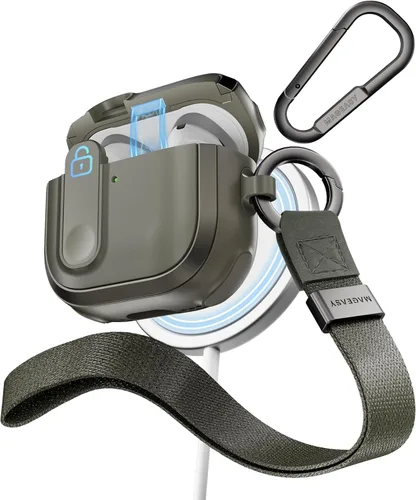 Miniatura 27 de MAGEASY Odyssey - Funda para AirPods Pro 2, funda resistente para AirPods Pro con bloqueo seguro, clip de mosquetón para protección a prueba