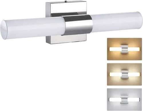 TRLIFE Moderna lámpara de tocador regulable, luz LED de 3 colores de temperatura, accesorio de 8 W sobre espejo (8 W, 15.7 pulgadas)