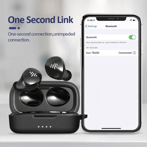 Miniatura 6 de LEFXMOPHY Funda para auriculares inalámbricos iLuv TB100, funda protectora de silicona resistente negra