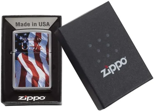 Miniatura 5 de Zippo encendedores con la bandera de EE. UU. Cromado