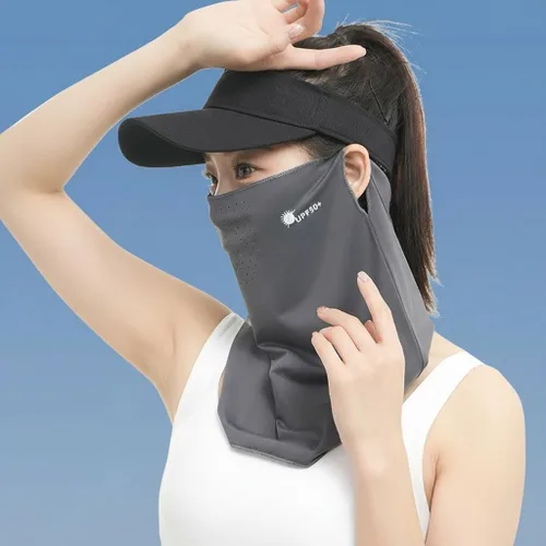 Bufanda suave con protección UV para el sol, máscara facial para mujeres y hombres, protección solar transpirable de verano, máscara de cuello para