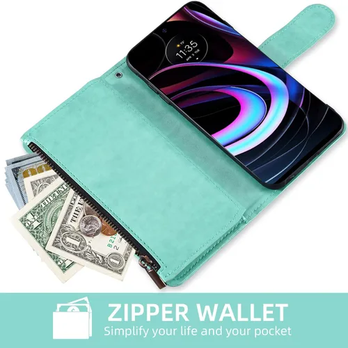 Miniatura 4 de Asuwish Funda para teléfono Motorola Moto Edge 2021/MotoEdge 5G UW con protector de pantalla de vidrio templado y soporte para tarjeta de crédito