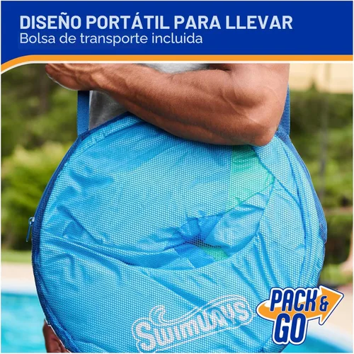 Miniatura 6 de SwimWays Spring Float Premium Papasan Pool Lounger, Inflatable Pool Floats Adult with Fast Inflation for Ages 15 & Up Papasan Sky Blue