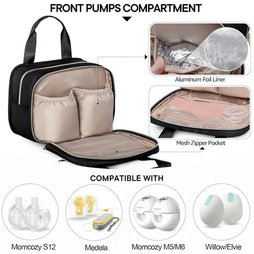 Miniatura 2 de Fasrom Bolsa portátil para extractor de leche con enfriador compatible con bombas Momcozy Medela y Elvie, funda de transporte portátil para madres