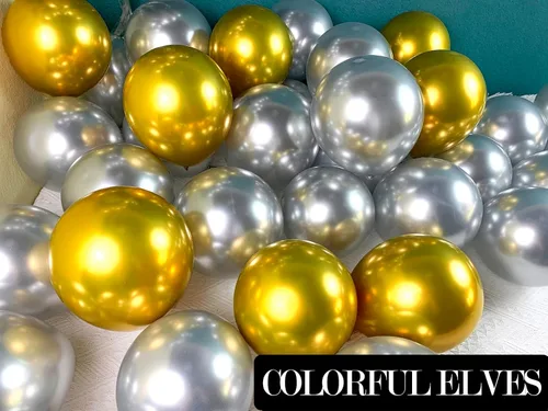 Miniatura 4 de 100 globos dorados metálicos de 5 pulgadas, pequeños globos cromados de helio dorado brillante para decoraciones de fiestas