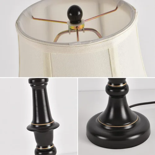 Miniatura 7 de Juego de 2 lámparas de mesa estilo vintage para aparador, lámparas de noche tradicionales, juego de dos lámparas de mesa altas para sala de estar