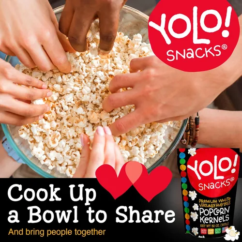 Miniatura 7 de YOLO! Granos de Palomitas de Maíz Gourmet Virtualmente Sin Cáscara, Maíz para Palomitas Mariposa Blanco Premium, Sin OGM, Sin Gluten, Vegano, Bolsa