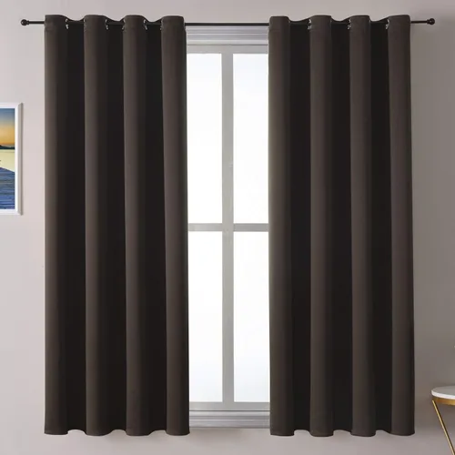 Miniatura 46 de ChrisDowa - Cortinas de cenefa pequeñas para cocina, cortinas cortas con ojales y aislamiento térmico para oscurecer la sala y habitación
