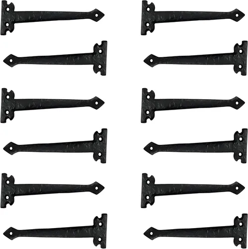 Miniatura 6 de Adonai Hardware Agee - Correa de aluminio resistente de 7 pulgadas con bisagra frontal falsa o falsa o falsa (paquete de 4, latón antiguo)