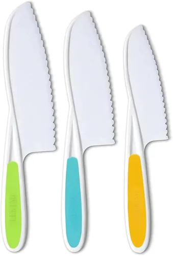 Miniatura 4 de Leking 13 piezas de cuchillos de cocina de madera para niños, juego de cuchillos para niños con guantes, tabla de cortar, cortador de sándwiches