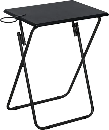 LOFTEY Mesa con bandeja de TV, mesa plegable para TV, mesas de TV portátiles para sala de estar, mesa auxiliar plegable resistente para comer en el
