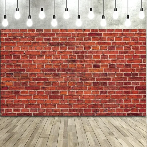 Telón de fondo de pared de ladrillo rojo para fiestas, tela grande, letrero de ladrillo rojo, fondos de fotos para baby shower, fiesta de