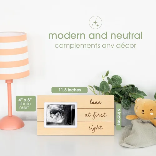 Miniatura 4 de Pearhead Love At First Sight - Marco de fotos de madera para sonogramas, marco de anuncio de embarazo con ultrasonido, decoración ideal para niños