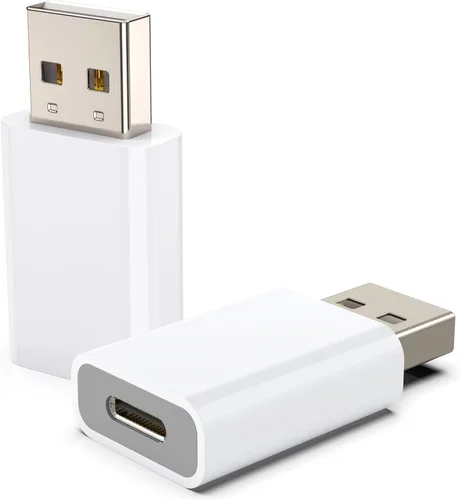 LMUBOY Adaptador USB a USB C para iPhone Air 17 Pro Max, convertidor de cargador USB-C hembra a USB macho para Apple MagSafe Watch Blanco