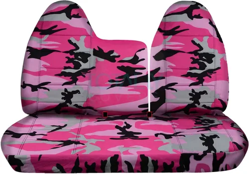 Miniatura 10 de Totally Covers Compatible con Ford F-150 F-250 1997-1998 Camo Fundas de asiento de camión (banco dividido delantero 40/60) sin reposabrazos/consola
