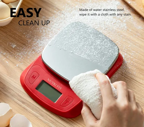 Miniatura 6 de NUTRI FIT Báscula digital ultradelgada para cocina, 0.03 oz (1 g), medida de incremento en lb oz ml, peso de alta precisión en gramos y onzas