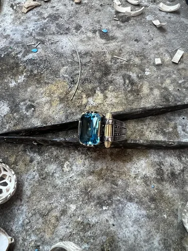 Miniatura 4 de Anillos de plata de ley 925 para hombre, anillo de aguamarina, anillos para hombre, joyería de aguamarina, anillos de sello para hombre, anillos
