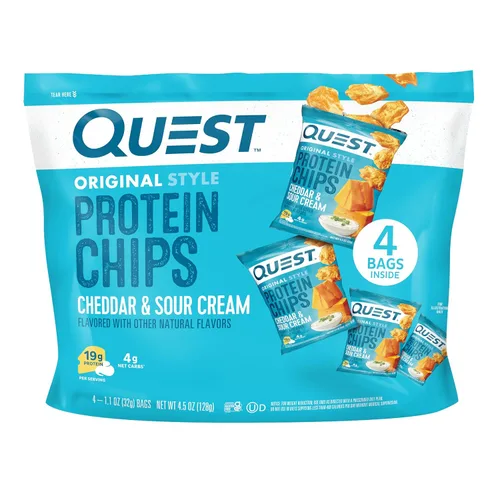 Miniatura 20 de Quest Nutrition, Ojuelas de Proteínas con sabor a Queso Cheddar y Crema Agria, 19g de Proteína, 4g de Carbohidratos Netos, Bajas en Carbohidratos
