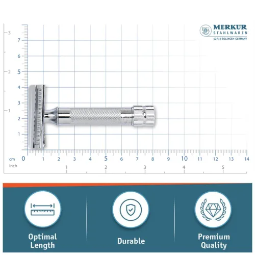 Miniatura 10 de Rasuradora de seguridad Merkur-razor 37c, cromado con barra inclinada