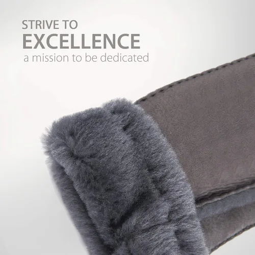 Miniatura 3 de YISEVEN Women's Merino Rugged Lambskin Shearling Leather Gloves