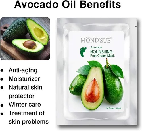Miniatura 7 de [5 pares] MOND'SUB - Mascarillas hidratantes para pies y aceite de aguacate orgánico – Mascarilla hidratante para pies de bebé para piel seca – Cura