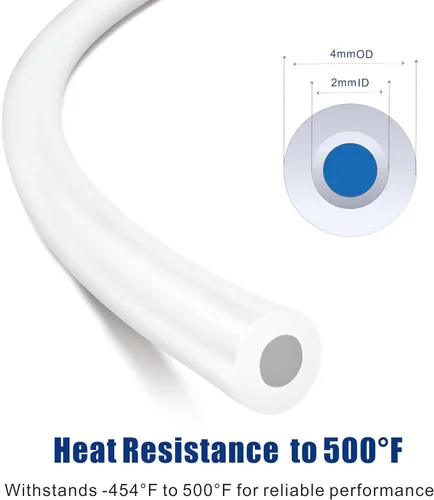 Miniatura 5 de Tubo de teflón de PTFE de 5 pies y 0.079 in de diámetro interior x 0.157 in de diámetro exterior para impresora 3D Bowden de filamento de 1.75