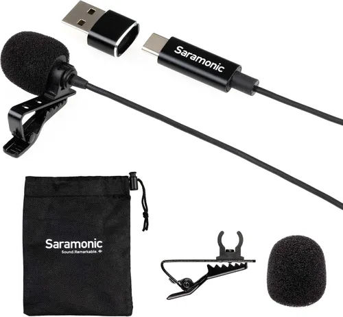 Miniatura 2 de Saramonic LavMicro-U - Micrófono de solapa USB C para iPhone 15, iPad, Android, micrófono de solapa de condensador omnidireccional para vlogging