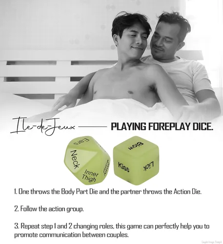 Miniatura 3 de Juego de 5 dados sexuales para hombres, LGBTQ+ para parejas, juego sexual de orgullo. Modelo de mujer disponible, dados de amor travieso, noche
