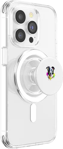 Miniatura 3 de Border Collie Pop Art & Splash Art Border Collie PopSockets MagSafe PopGrip for iPhone