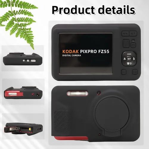 Miniatura 5 de Funda para Kodak PIXPRO FZ55, accesorios FZ55, funda protectora de silicona suave con tapa de lente extraíble, viene con 2 protectores de pantalla