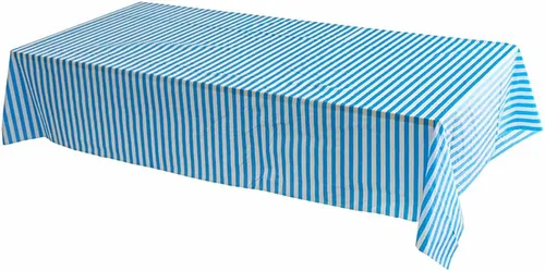 Miniatura 4 de Vpang - 2 manteles de plástico con estampado a rayas, mantel rectangular grueso, para cocina, picnic, boda, fiesta de cumpleaños, 54 x 108 pulgadas