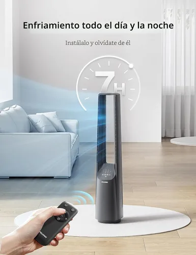 Miniatura 9 de PELONIS - Ventilador de torre sin aspas de 40" con potente flujo de aire, motor DC ultrasilencioso (22 dB), 6 velocidades, 4 modos, control remoto