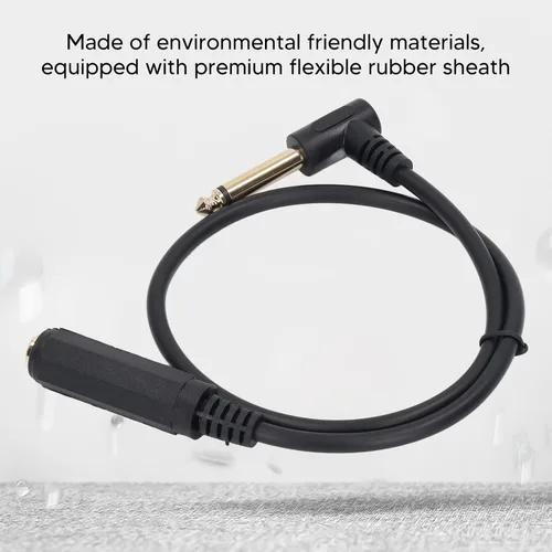 Miniatura 2 de Fydun Cable de sonido 1.6 ft mono ángulo recto 0.250 in macho a hembra Cable de extensión estéreo de alto rendimiento reemplazo para micrófono