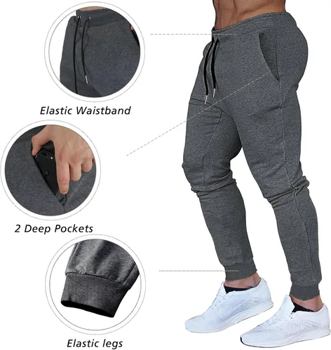 Miniatura 7 de BUXKR - Pantalones deportivos ajustados con bolsillos profundos para hombre, para gimnasio, correr y fisioculturismo