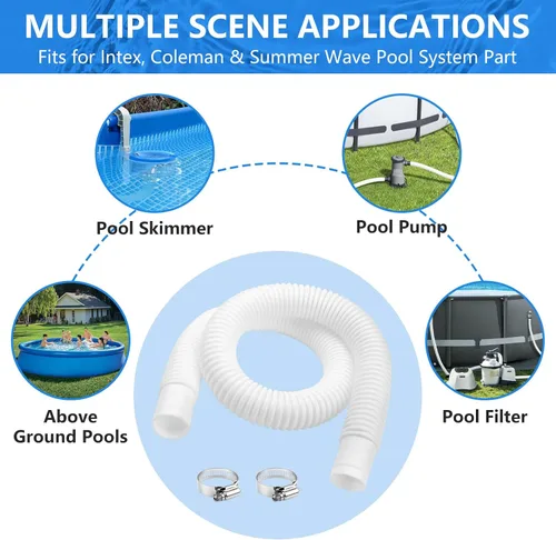 Miniatura 3 de Reemplazo de manguera de desnatador de piscina de 1-1/4 pulgadas x 3 pies para manguera de transferencia de bomba de desnatador de piscina Intex