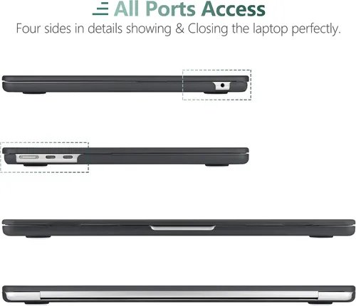 Miniatura 7 de TWOLSKOO Compatible con funda M4 para MacBook Air de 15 pulgadas 2025-2023 versión M4 A3241 M3 A3114 M2 A2941, carcasa rígida de plástico, protector