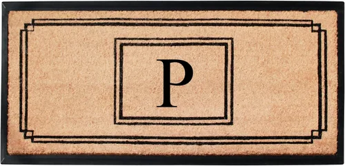 Miniatura 29 de A1HC - Tapete de puerta con monograma de fibra de coco natural para puerta delantera, 24 x 48, felpudo duradero tratado anti-desprendimiento