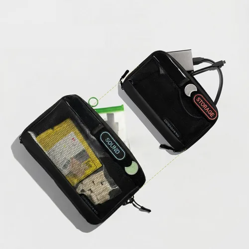 Miniatura 2 de OPENMOON Bolsa translúcida para accesorios para electrónica y cámara: organizador de cables, bolsa de accesorios de engranaje, artículos esenciales
