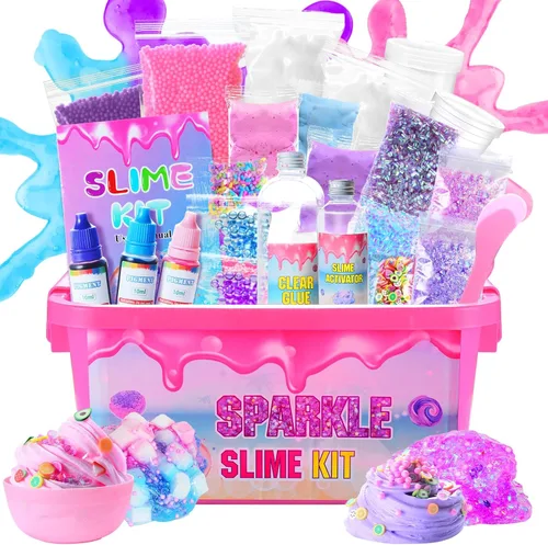 Miniatura 7 de Kit de Slime de Mantequilla inksbui 34 Unidades de Slime Colorido de Dos Tonos, Juguetes para Alivio del Estrés, Recuerdos de Fiesta para Niñas