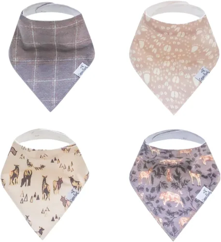 Miniatura 10 de Copper Pearl Baby Bibs 4 Pack, Printed Bandana Drool Bibs for Baby Girl & Boy, Soft Cotton Drooling Teething Bibs Claire