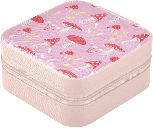 Miniatura 3 de Joyero de viaje organizador para mujeres, niñas y hombres, pequeña caja de almacenamiento portátil para joyas, aretes, anillos, collares, hongos