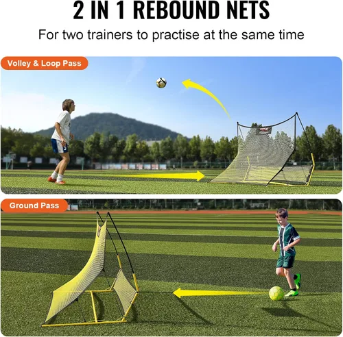 Miniatura 3 de VEVOR Soccer Trainer，Portable Soccer Rebounder Net, Iron Soccer Practice Equipment, Sports Football Rebounder Wall with Portable Bag, Perfect for