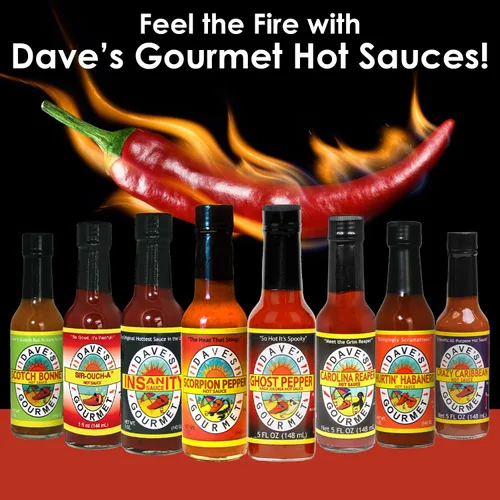 Miniatura 8 de Dave's Gourmet Crazy Caribbean Hot Sauce - Mezcla de habanero y pimienta tabasco, ideal para alas, mariscos y alimentos fritos, salsa picante