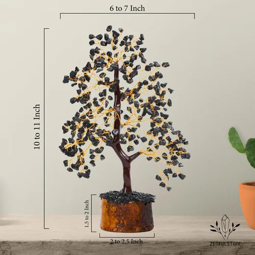 Miniatura 6 de Árbol de cristal de turmalina negra ZENFULSTONE para protección y arraigo contra la energía negativa como decoración para el hogar y la oficina